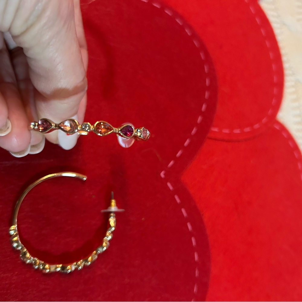 Park Lane Gold Earrings with Multicolor Stones